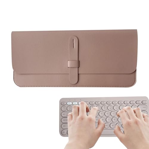 Pokronc Tastaturhülle, Computertastaturhülle, Aufbewahrungstasche für den Transport Einer kabellosen Tastatur, Tastatur-Zubehörtasche aus PU-Leder, tragbare Tasche für unterwegs von Pokronc