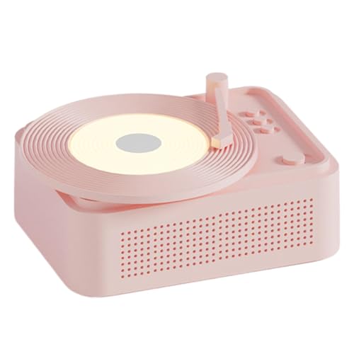 Stereo-Plattenspieler, kabelloser Musik-Plattenspieler, Vinyl-Player mit Lautsprechern, Blue-tooth Streaming-Fähigkeit, kompakt und einfach zu verstauen, Weiß, Rosa, Blau, 352 g, für Zuhause von Pokronc