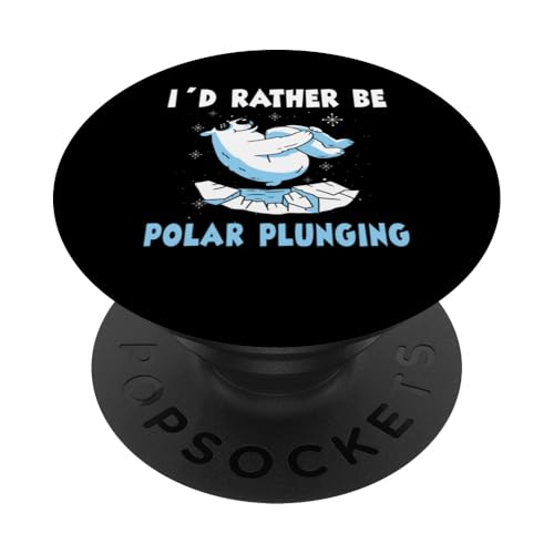 Id Rather Be Polar Plunging Ice Bear PopSockets Klebender PopGrip von Polar Plunge Season Design Idea