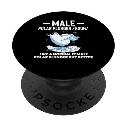 Male Polar Plunge Ice Bear Definition PopSockets Klebender PopGrip von Polar Plunge Season Design Idea