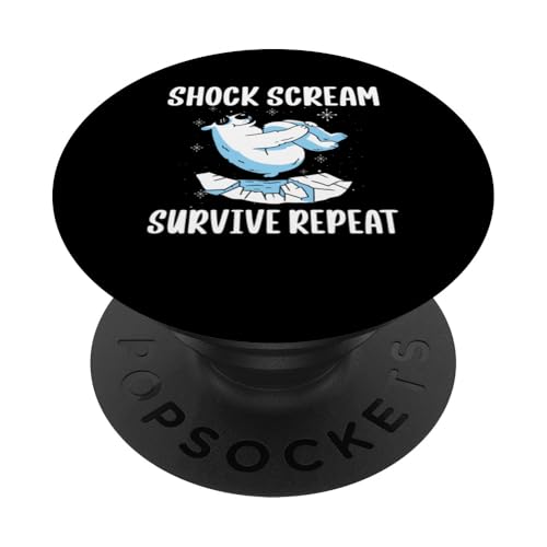 Shock Scream Survive Repeat Polar Plunge Ice Bear PopSockets Klebender PopGrip von Polar Plunge Season Design Idea