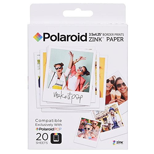 Polaroid 3,5 x 4,25 (8x10 cm) Premium Zink Fotopapier mit Rahmendruck (20 Blatt) - Kompatibel Pop Sofortbildkamera von Polaroid