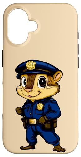 Hülle für iPhone 16 Streifenhörnchen Polizistin / Polizei Chipmunk von Police Animals