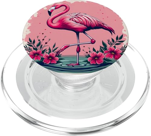 Flamingo Tropischer Hawaiian-Strand im Sommer PopSockets PopGrip für MagSafe von Polish Folk Florals