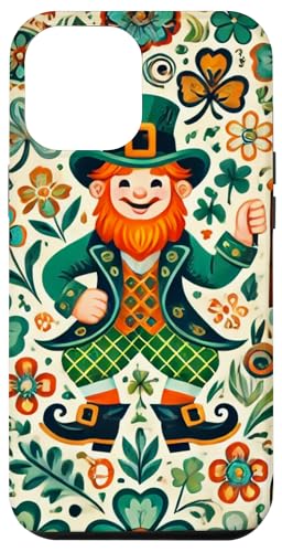 Hülle für iPhone 12 Pro Max St. Patrick's Day Leprechaun Irland Folk Art Shamrocks von Polish Folk Florals