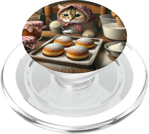 Paczki Babushka Cat Polish Donuts Polen PopSockets PopGrip für MagSafe von Polish Folk Florals