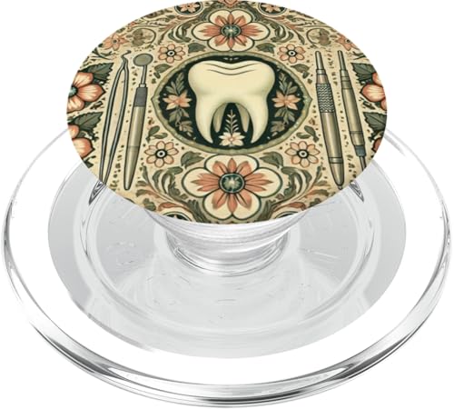 Retro Zahnarzt Volkskunst Muster Old West Floral Design PopSockets PopGrip für MagSafe von Polish Folk Florals