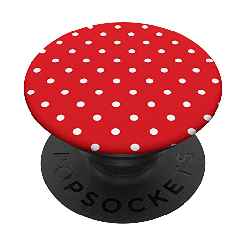 Polka Dot Rot und Weiß für Damen und Mädchen, gepunktet PopSockets mit austauschbarem PopGrip von Polka Dot Gifts & Decorations