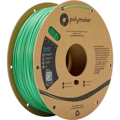 Polymaker PA07008 Filament PLA Pro hohe Steifigkeit, schlagfest 1.75mm 1000g Grün PolyLite™ 1St. von Polymaker
