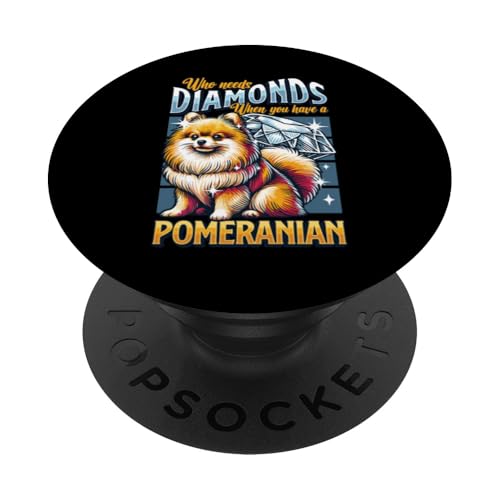 Mädchen Zwergspitz-Hunderasse Zwergspitz PopSockets Klebender PopGrip von Pomeranian Dog Lover Designs