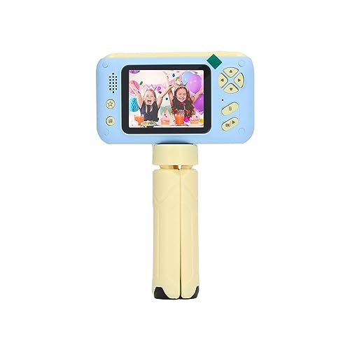 Kinderkamera-Spielzeug, Videokamera, um 180 Grad Umklappbar, 800-mAh-Akku, 1080P, 40 MP, Fotografie, 2,4-Zoll-Bildschirm für Reisen (Blau Gelb) von Pongnas