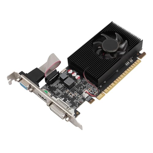 Pongnas 2 GB Single-Slot-Grafikkarte, Low Profile, VGA, DVI, Lüfter, GT730, DDR3-Kepler-Architektur, 800 MHz Speichertakt, Aufrüstbar von Pongnas