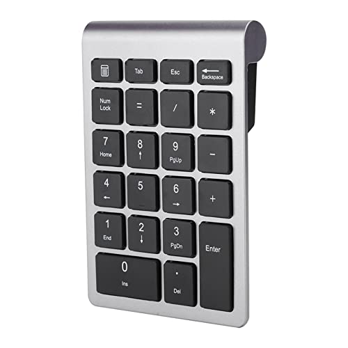 Pongnas Nummernblock für Laptop, Ziffernblock für Laptop RF304 22 Tasten Ziffernblock USB 2.4G Ziffernblöcke -Tastatur mit Empfänger (Eisengrau) von Pongnas