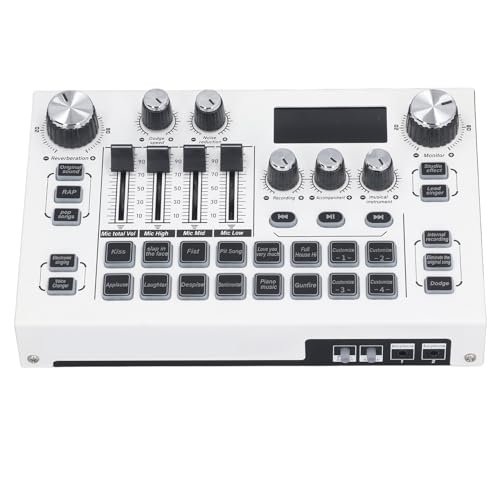 Professioneller Soundmixer, Tragbarer Digitaler Mixer mit USB-Schnittstelle, Dual-Mikrofon-Unterstützung, Einstellbare Höhen und Bässe für die von Karaoke-Live-Übertragungen, von Pongnas