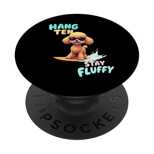 Cooler Pudel-Surfhund PopSockets Klebender PopGrip von Poodle Fun Designs