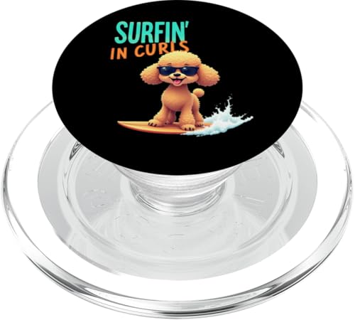 Cooler Pudel-Surfhund PopSockets PopGrip für MagSafe von Poodle Fun Designs