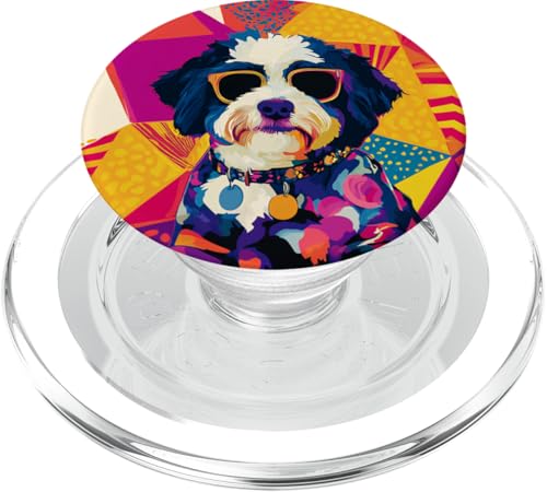 Biewer Terrier Hund, modisch, niedlich, bunt, Pop-Art PopSockets PopGrip für MagSafe von PopCoolArtsy2028