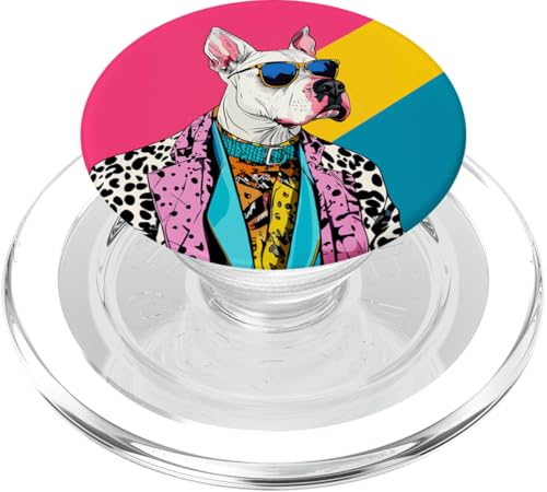 Dogo Argentino Hundemode, niedliche, farbenfrohe Pop-Art PopSockets PopGrip für MagSafe von PopCoolArtsy2028