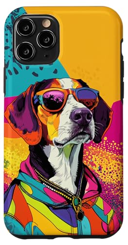 Hülle für iPhone 11 Pro Treeing Walker Coonhound Hundemode, niedliche, farbenfrohe Pop-Art von PopCoolArtsy2028