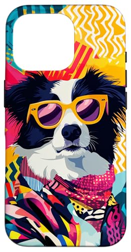 Hülle für iPhone 16 Pro Border Collie Hundemode, niedliche, farbenfrohe Pop-Art von PopCoolArtsy2028