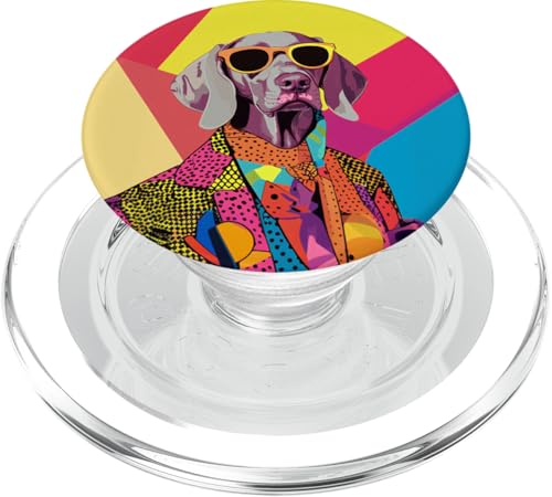 Weimaraner Hund Mode Niedlich Bunt Pop Art PopSockets PopGrip für MagSafe von PopCoolArtsy2028