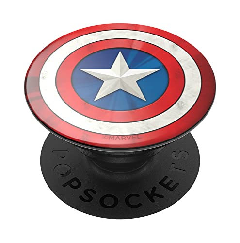 PopSockets 100483 PopGrip - Ausziehbarer Sockel und Griff für Smartphones und Tablets,mit einem Austauschbarem Austauschbarem Top - Captain America Icon von PopSockets