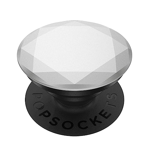PopSockets 801136 PopGrip - Ausziehbarer Sockel und Griff für Smartphones und Tablets mit einem Austauschbarem Top - Metallic Diamond Silver von PopSockets