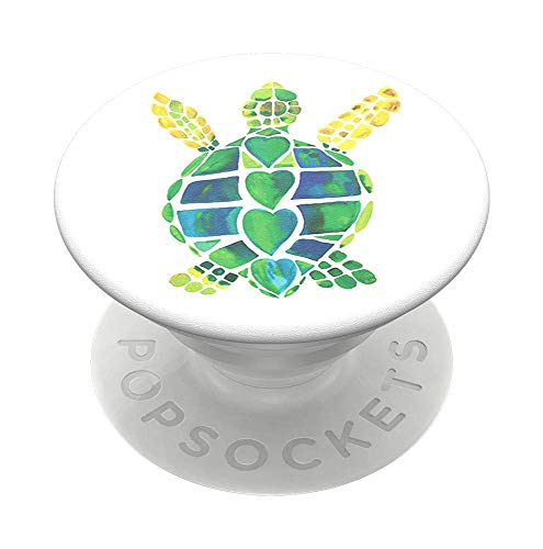 PopSockets PopGrip - Ausziehbarer Sockel und Griff für Smartphones und Tablets mit einem Austauschbarem Top - Turtle Love von PopSockets