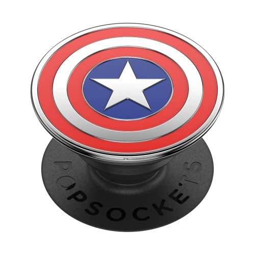 PopSockets PopGrip - Ausziehbarer Sockel und Griff mit einem Austauschbarem Top für Smartphones und Tablets - Enamel Captain America von PopSockets