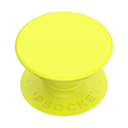 PopSockets PopGrip - Ausziehbarer Sockel und Griff mit einem Austauschbarem Top für Smartphones und Tablets - Neon Yellow von PopSockets