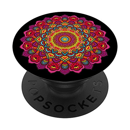 PopSockets Zen Mindful Meditation Mandala Neons PACJ0431 - PopSockets Ausziehbarer Sockel und Griff für Smartphones und Tablets von PopSockets