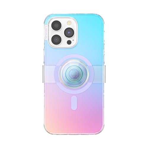 PopSockets iPhone 14 Pro Max Hülle mit Handygriff und Slide kompatibel mit MagSafe, Handyhülle für iPhone 14 Pro Max, kabellos aufladbar - Iridescent von PopSockets