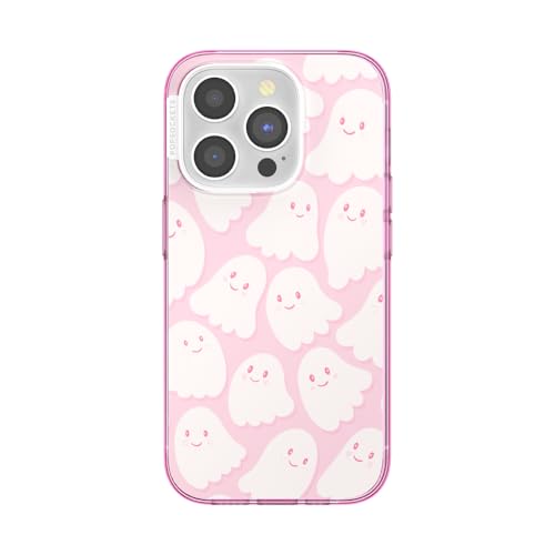 PopSockets iPhone 15 Pro Hülle Kompatibel mit MagSafe, Handyhülle für iPhone 15 Pro, kabellos aufladbar, nur Hülle - Kawai Ghosties von PopSockets