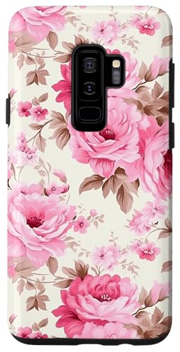 Hülle für Galaxy S9+ Rosa Blumenstrauß auf beigem Hintergrund von PopTrend Designs