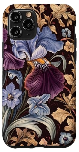 Hülle für iPhone 11 Pro Braune Vintage-Iris Botanical mit kunstvollen Details von PopTrend Designs