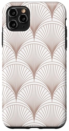 Hülle für iPhone 11 Pro Max Weiche beige Muschelform im Art-Deco-Stil von PopTrend Designs