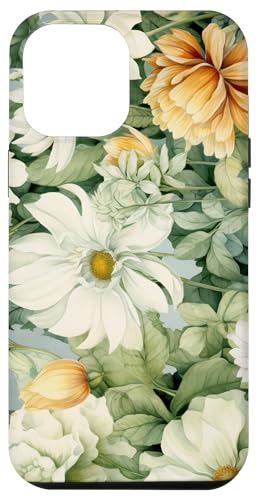 Hülle für iPhone 12 Pro Max Weißes und gelbes Blumenblatt-Design von PopTrend Designs