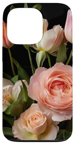 Hülle für iPhone 13 Pro Edles Bouquet mit Rosen und Tulpen in Pastelltönen von PopTrend Designs