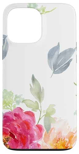 Hülle für iPhone 13 Pro Max Abstraktes Blumenmotiv in warmen Rosatönen von PopTrend Designs