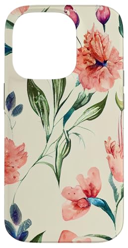 Hülle für iPhone 14 Pro Wildblumen in Rot-, Rosa- und Violetttönen von PopTrend Designs