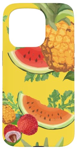 Hülle für iPhone 15 Pro Sommerfrüchte Mix mit Ananas und Wassermelone von PopTrend Designs