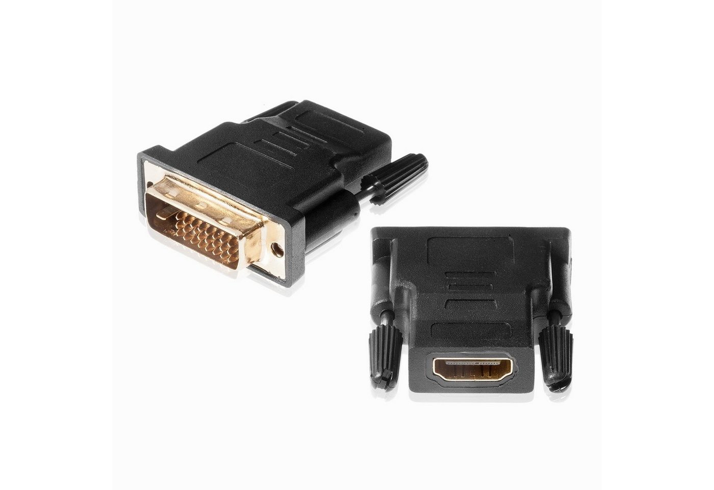 Poppstar Adapter (HDMI Buchse auf DVI-D Stecker 24+1 Pin) HDMI-Adapter DVI-D zu HDMI, 1x für Anschluss von HDMI-Kabel an TV und Monitor, vergoldete Kontakte von Poppstar