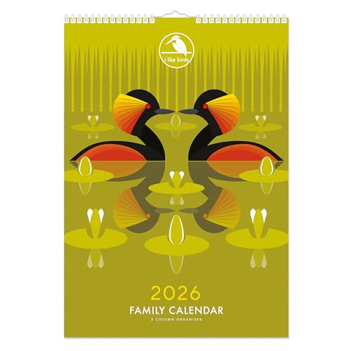 2026 I Like Birds A3 Familienplaner Organizer Wandkalender von Portico Designs Ltd