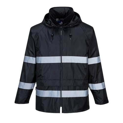 Portwest Klassische IONA™ Regenjacke, Größe: XXL, Farbe: Schwarz, F440BKRXXL von Portwest