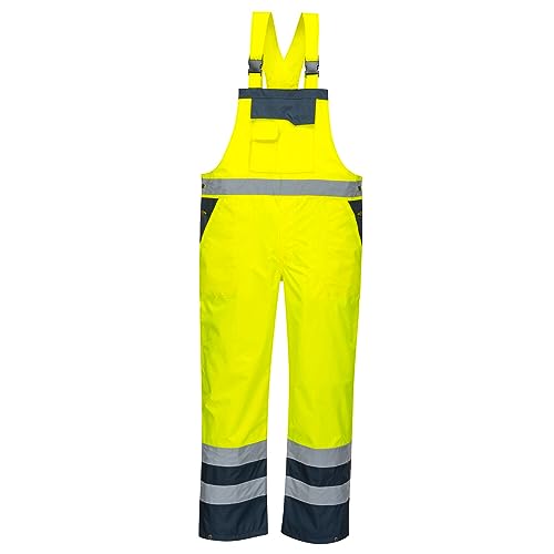 Portwest Kontrast Latzhose - ungefüttert, Größe: XXXL, Farbe: Gelb/Marine, S488YNRXXXL von Portwest