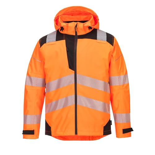 Portwest PW3 Hi-Vis Extreme Regenjacke, Größe:S, Farbe:Orange/Schwarz, PW360OBRS von Portwest