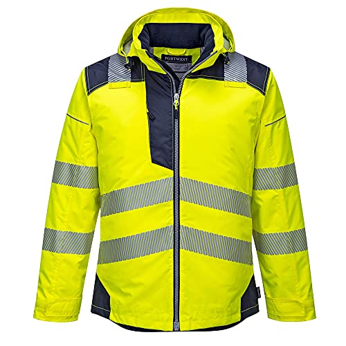 Portwest PW3 T400YNRXL Warnschutz-Winterjacke, hochsichtbar, Gelb/Dunkelmarineblau, Größe L von Portwest