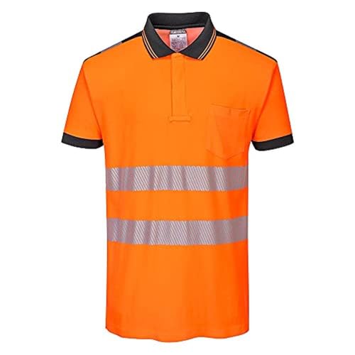 Portwest PW3 Warnschutz-Poloshirt, Größe: L, Farbe: Orange/Schwarz, T180OBRL von Portwest