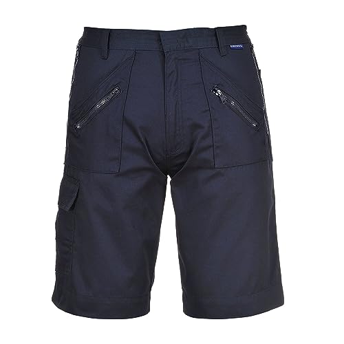 Portwest S889 Elastische Action-Arbeitskleidung-Sicherheitsshorts Marineblau, M von Portwest