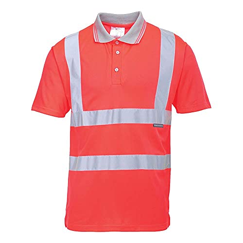 Portwest Warnschutz Kurzarm Polo Shirt, Größe: M, Farbe: Rot, S477RERM von Portwest